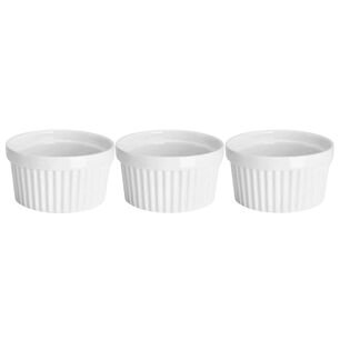 Set 3 Pocillos Ramekin Ceramica Blanco 10cm Cocina Horno