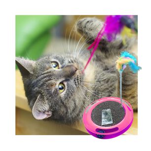 Juguete Gato Rascador Varilla Plumas + Catnip Color Rosa