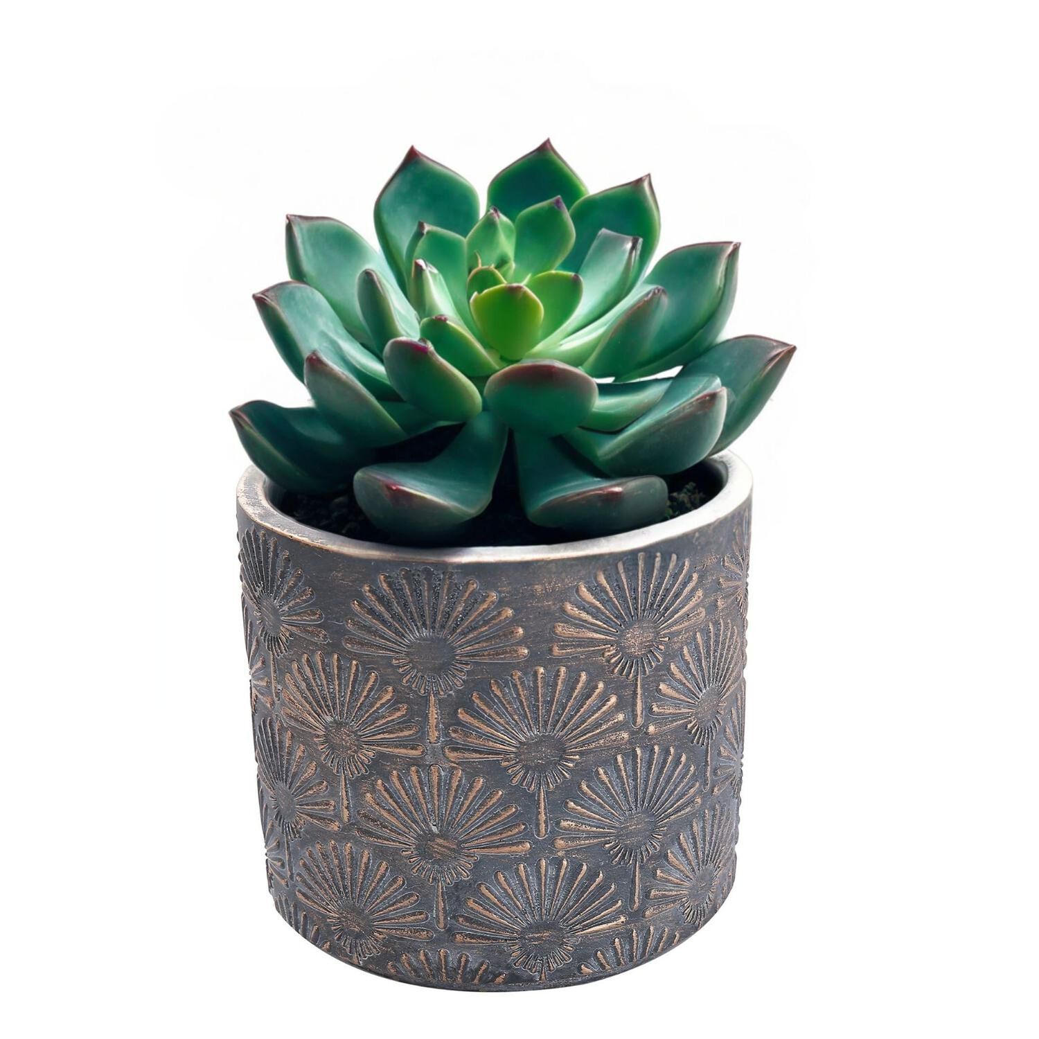 Maceta De Cemento Cobre/gris 11 Cm image number 1.0
