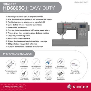 Máquina De Coser Singer Heavy Duty Hd6805c Computarizada