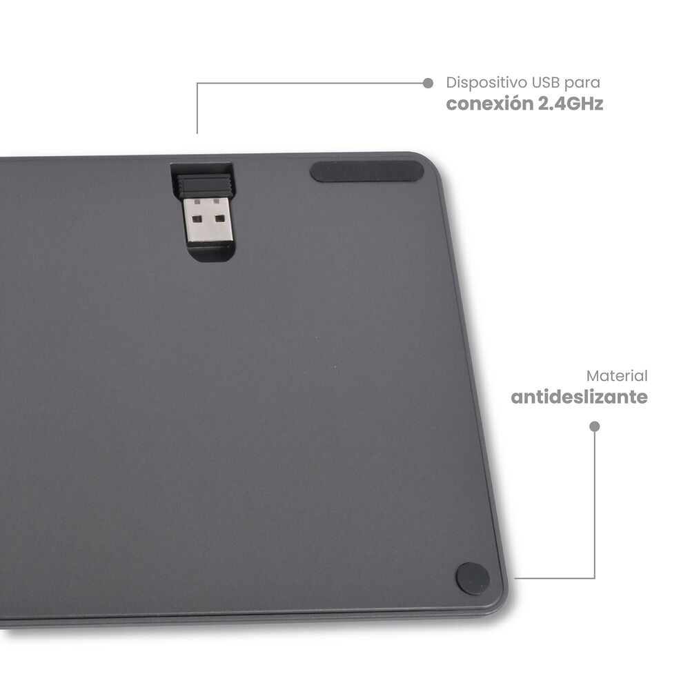 Teclado Inal&aacute;mbrico Cygna Slim Grafito Levo image number 5.0