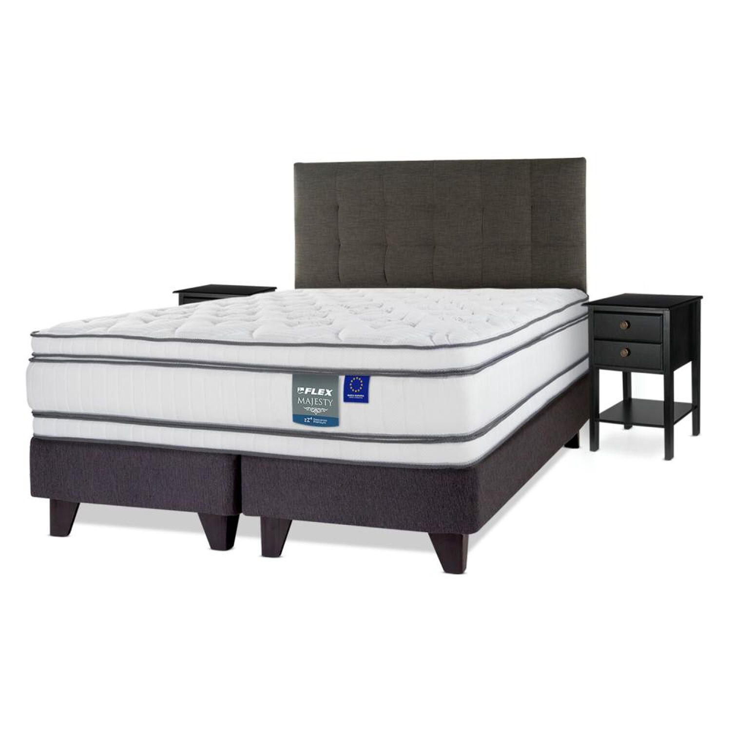 Cama Europea Flex Majesty / 2 Plazas / Base Dividida + Set De Maderas image number 1.0