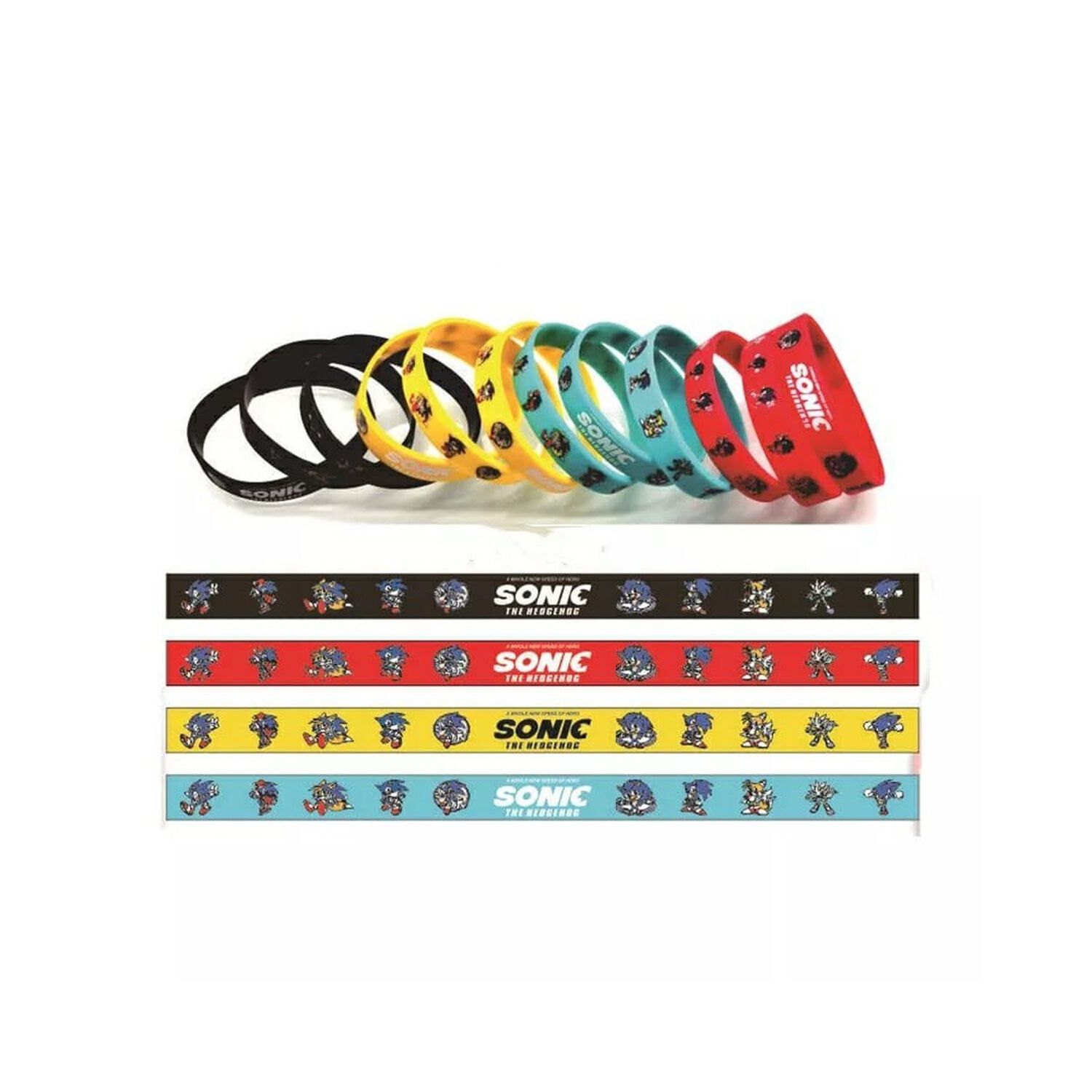 Pack 10 Pulseras Sonic Para Sorpresas Cumplea&ntilde;os image number 0.0