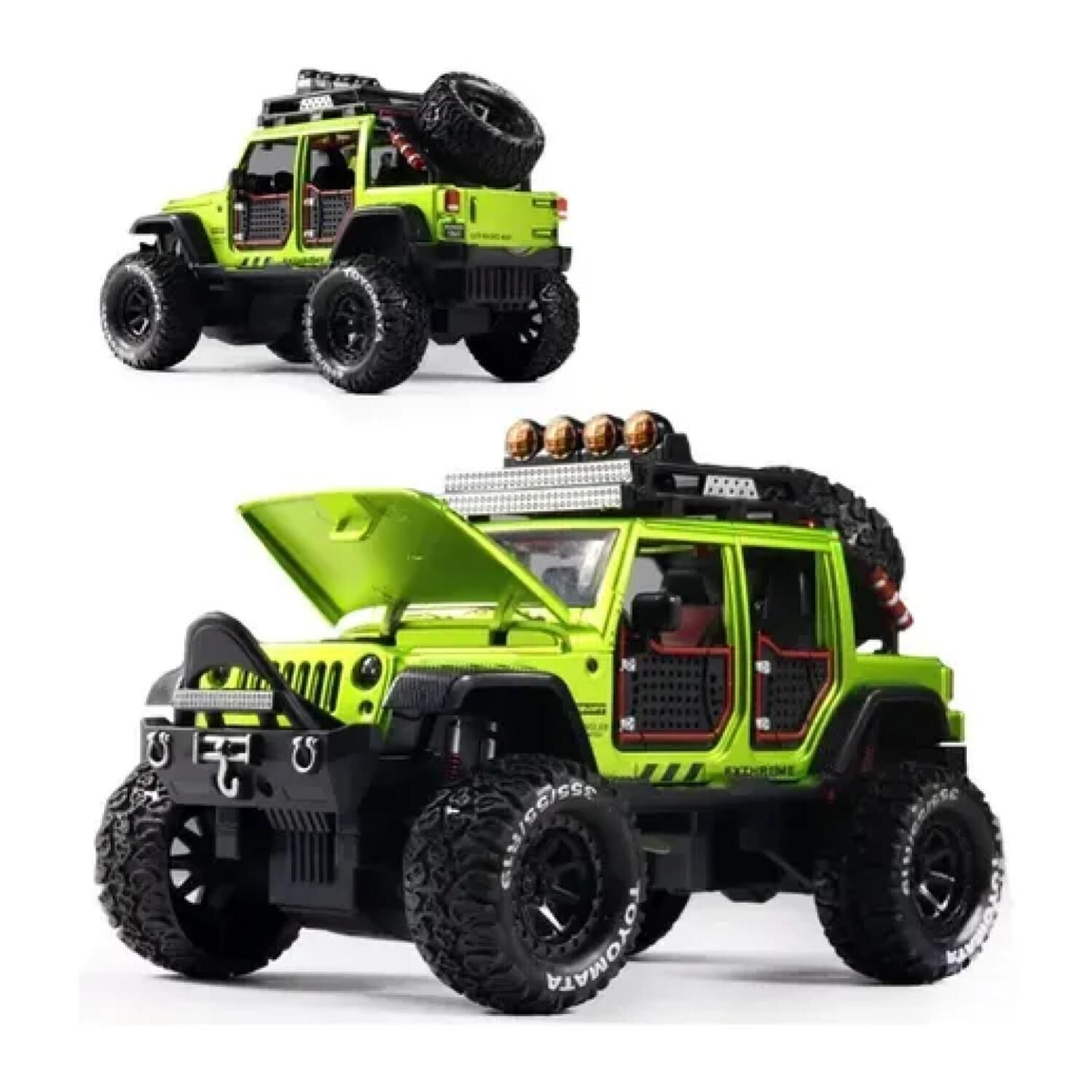 Juguete Auto Jeep Wrangler A Escala 1:24 Verde Infnatil image number 1.0