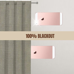 Cortina Engomada Termica 100% Blackout De Tipo Lino