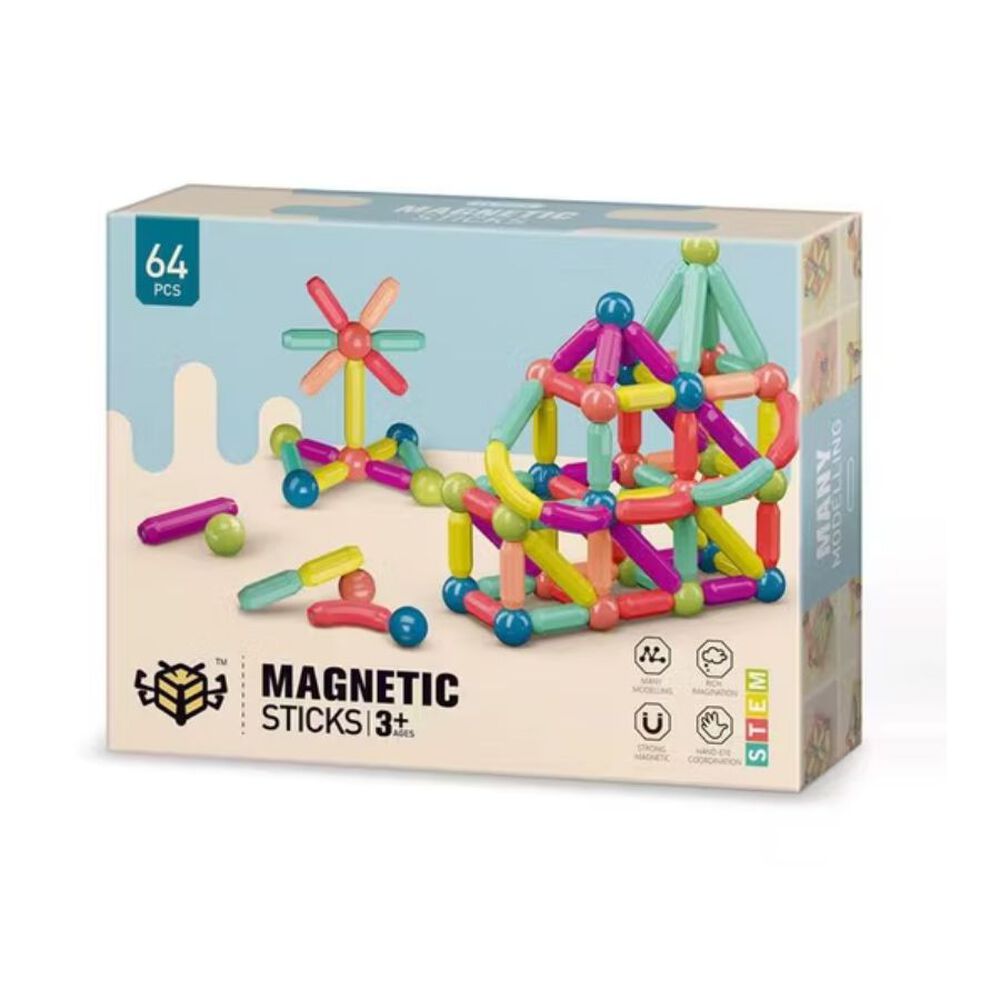 Juego De Bloques 64 Piezas Construcci&oacute;n Magn&eacute;tico Para Ni&ntilde;os image number 4.0