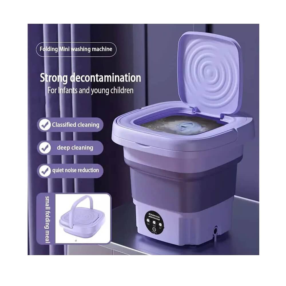 Mini Lavadora Port&aacute;til Con Desinfectar De Luz Azul 8l image number 1.0