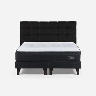 Cama Europea Rosen Tempo / King / Base Dividida + Respaldo Issey Grafito