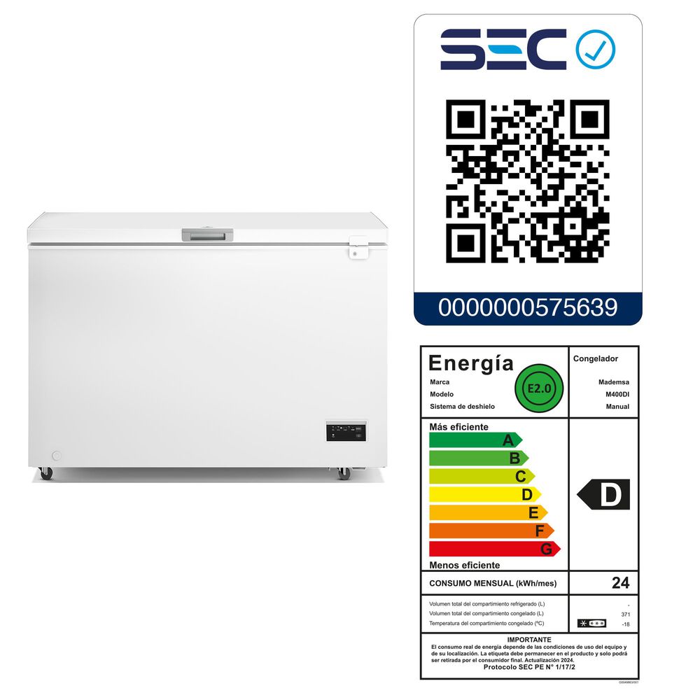 Congelador Freezer Horizontal Dual 371l Inverter Fr&iacute;o Directo M400di image number 10.0