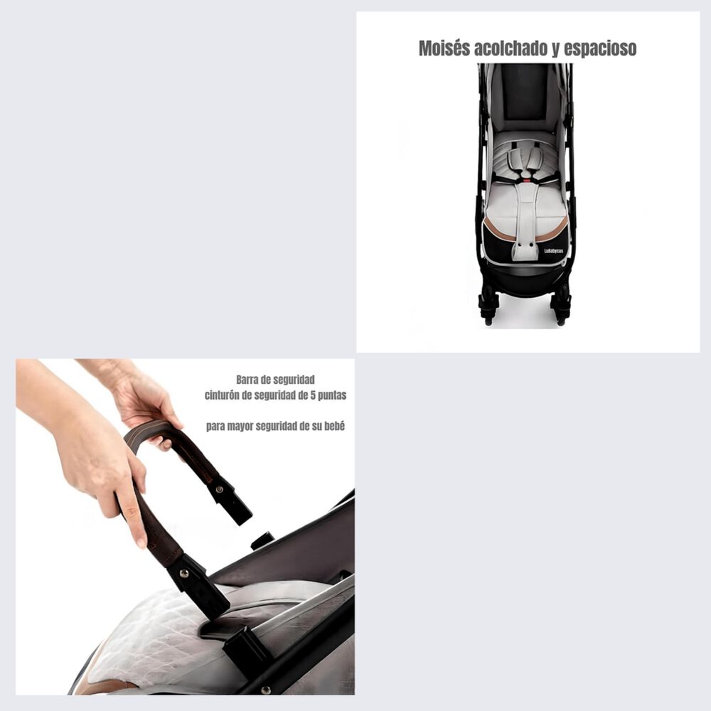 Coche De Paseo Con Cubre Pies Lubabycas Gris image number 2.0