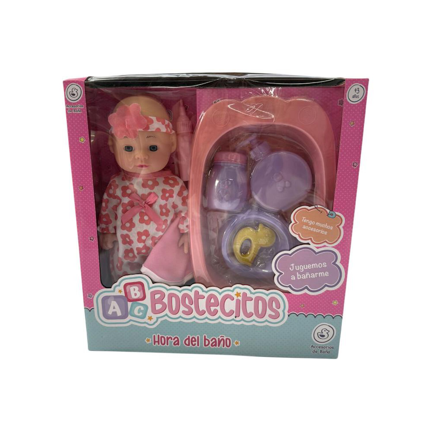 Mu&ntilde;eca Baby Doll Bostecitos Abc Con Ba&ntilde;era Y Acc 13" image number 0.0