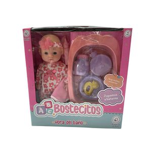 Mu&ntilde;eca Baby Doll Bostecitos Abc Con Ba&ntilde;era Y Acc 13"