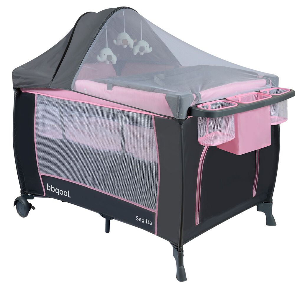 Cuna Playard Sagitta Rosado + Colch&oacute;n De Espuma image number 1.0