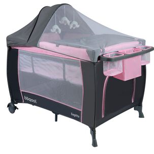 Cuna Playard Sagitta Rosado + Colch&oacute;n De Espuma