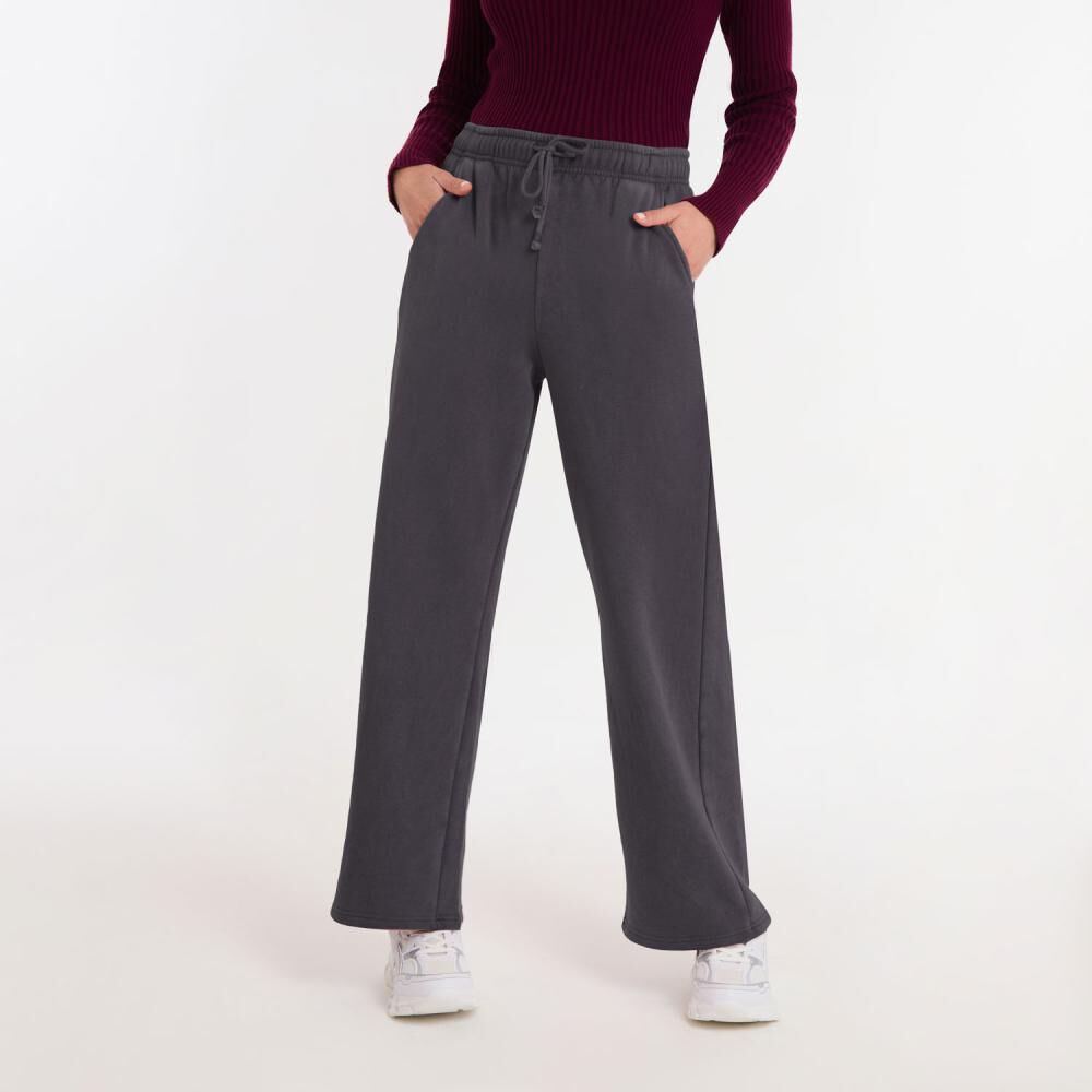 Pantalón De Buzo Lavado Tiro Medio Regular Mujer Rolly Go image number 0.0