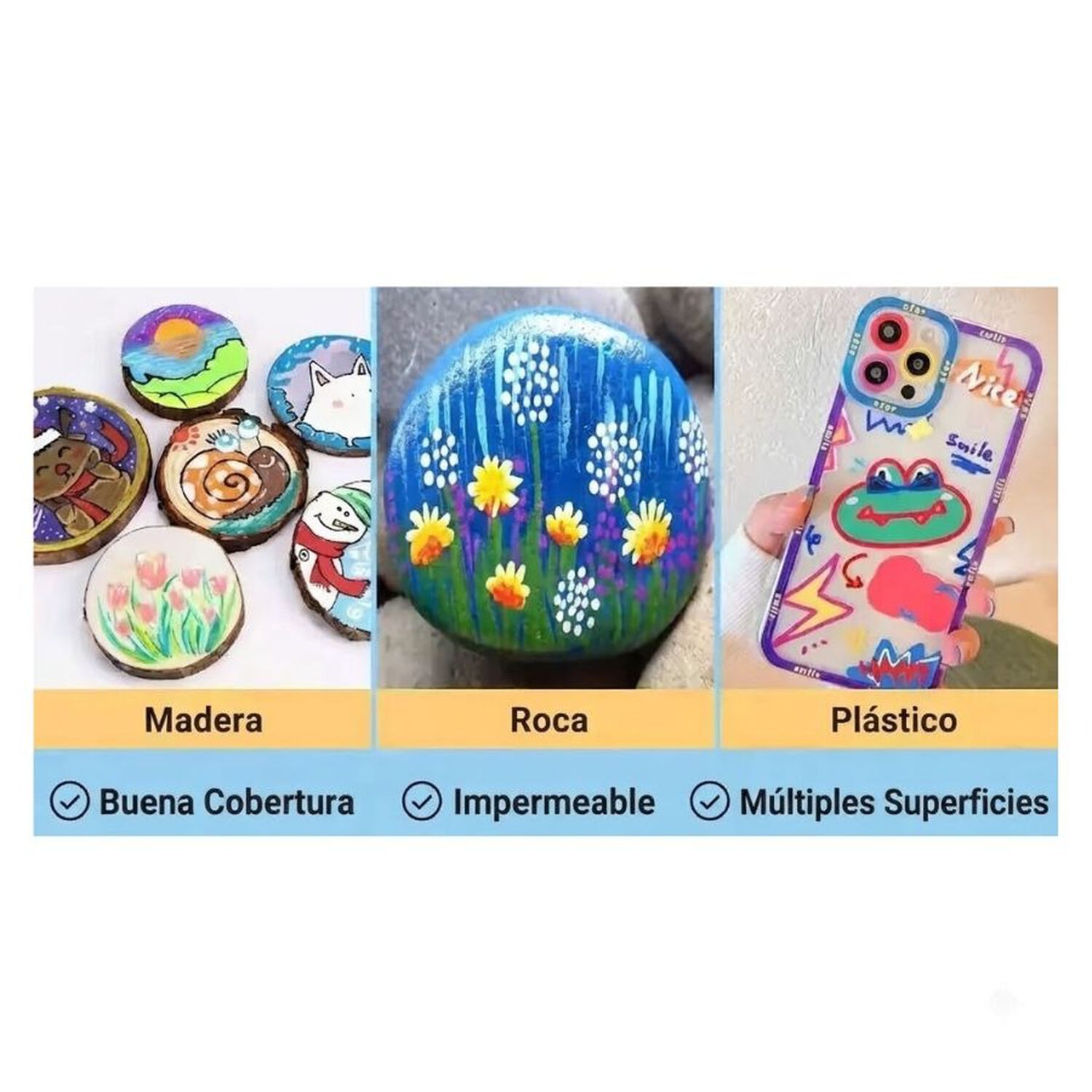Marcadores Acr&iacute;licos 80 Colores L&aacute;pices Pintura Dise&ntilde;o image number 6.0