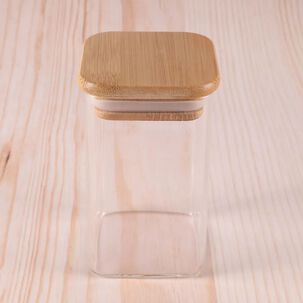 Frasco Hermetico Recipiente 600ml Vidrio Cuadrado 12cm Bamb&uacute;