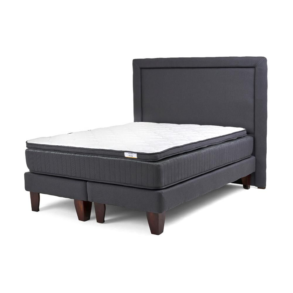 Cama Europea Drimkip Hybrida / 2 Plazas / Base Dividida + Respaldo + Topper image number 1.0