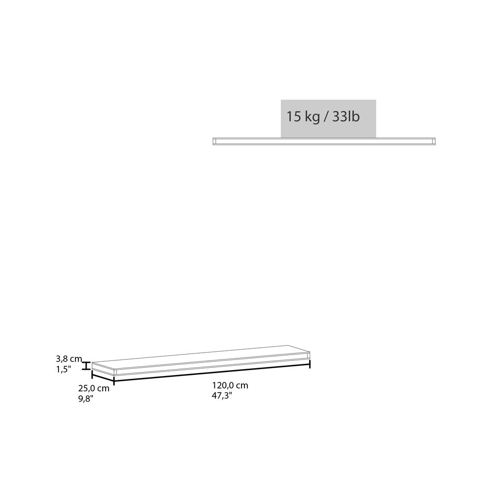 Repisa Flotante 120x25x3,8 Cm X1 Unidad image number 6.0