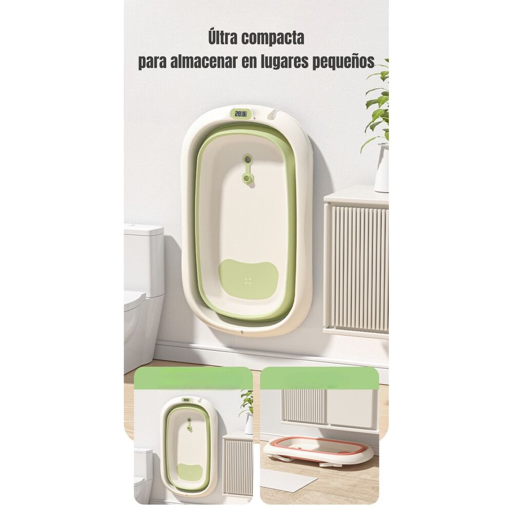 Ba&ntilde;era Con Term&oacute;metro Coj&iacute;n Premium Verde Lubabycas image number 6.0