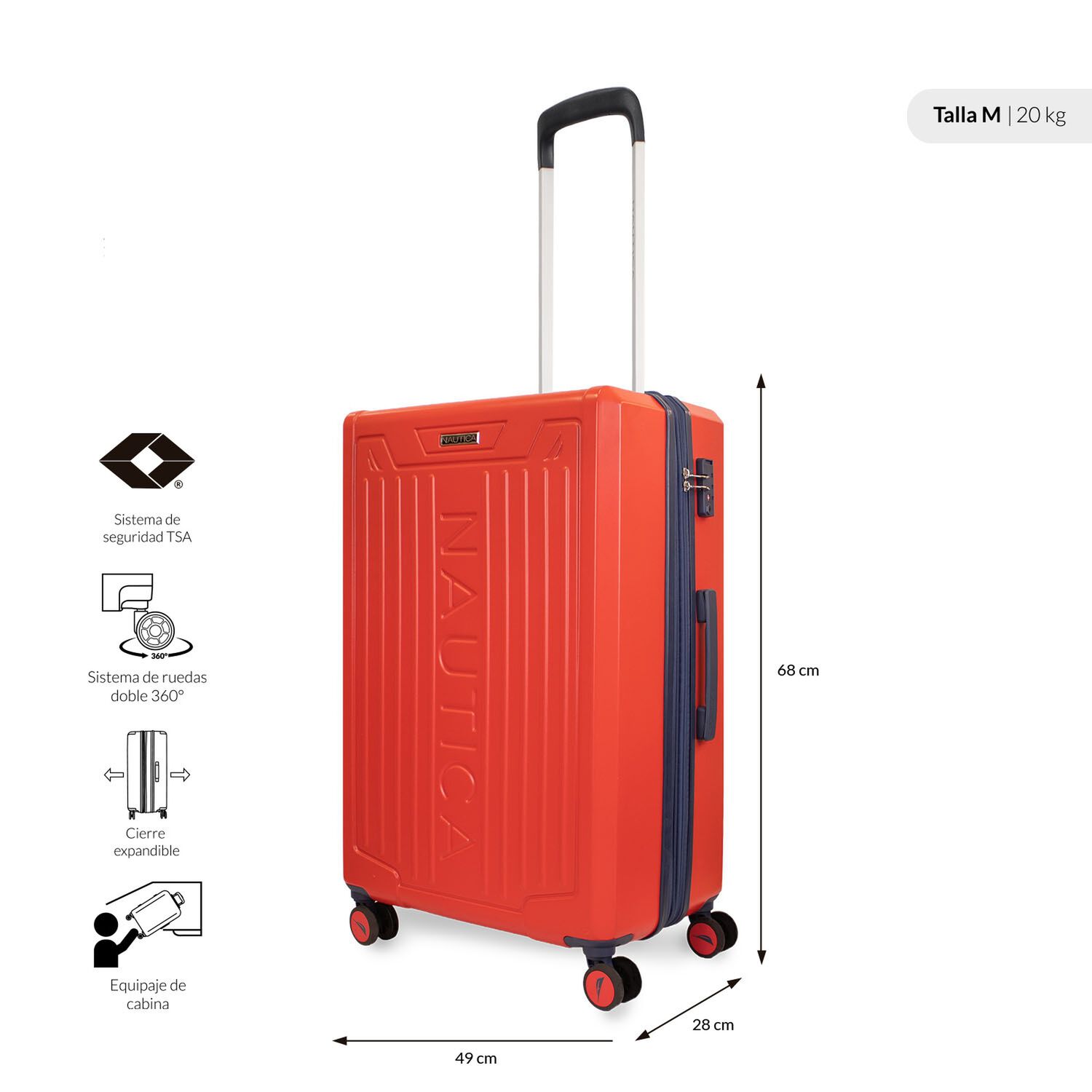Maleta Mediana Copper Nautica M 20kg Naranja image number 1.0