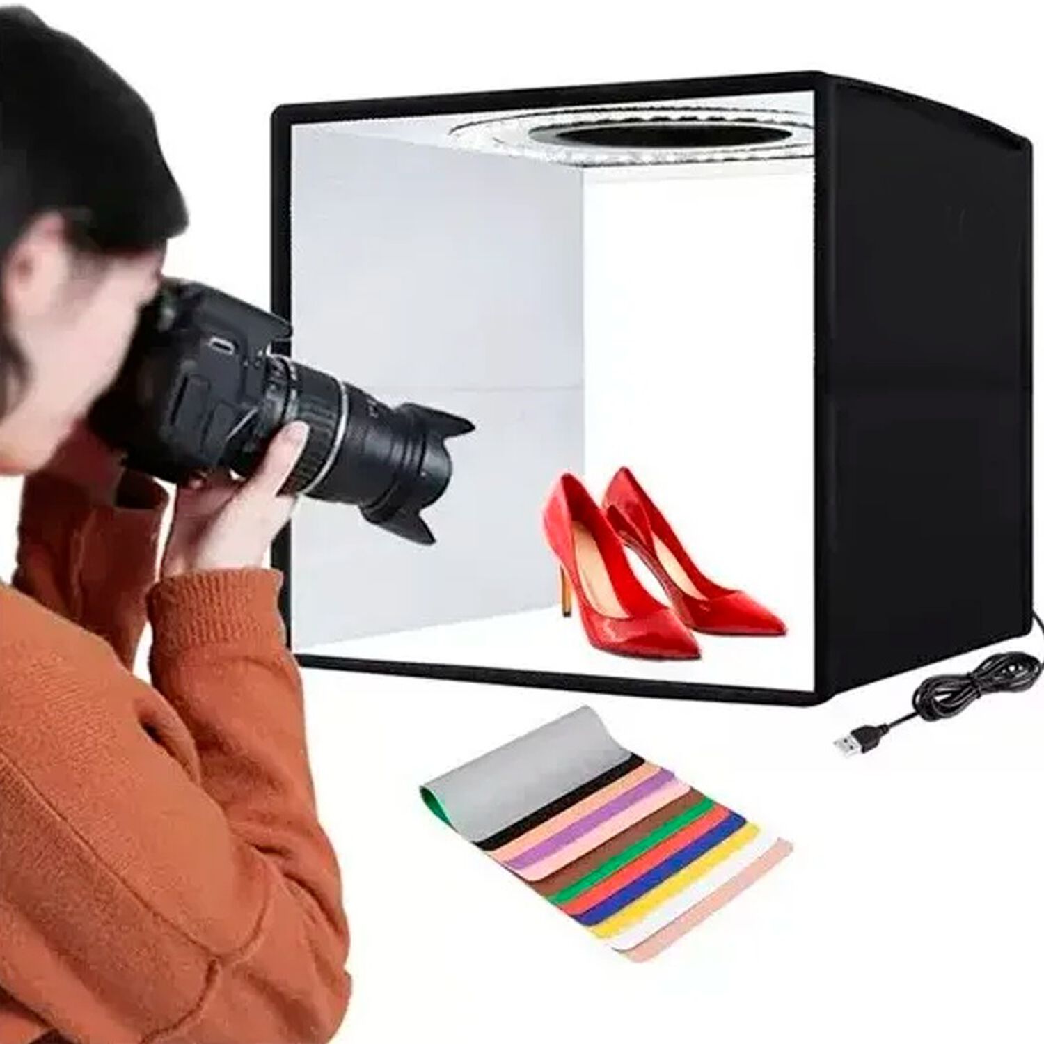 Caja De Estudio Fotogr&aacute;fico Port&aacute;til 30 X 30 Cm image number 2.0