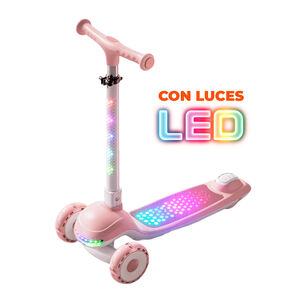 Scooter Infantil Con Luces Led 3 Ruedas Ajustable Y Seguro