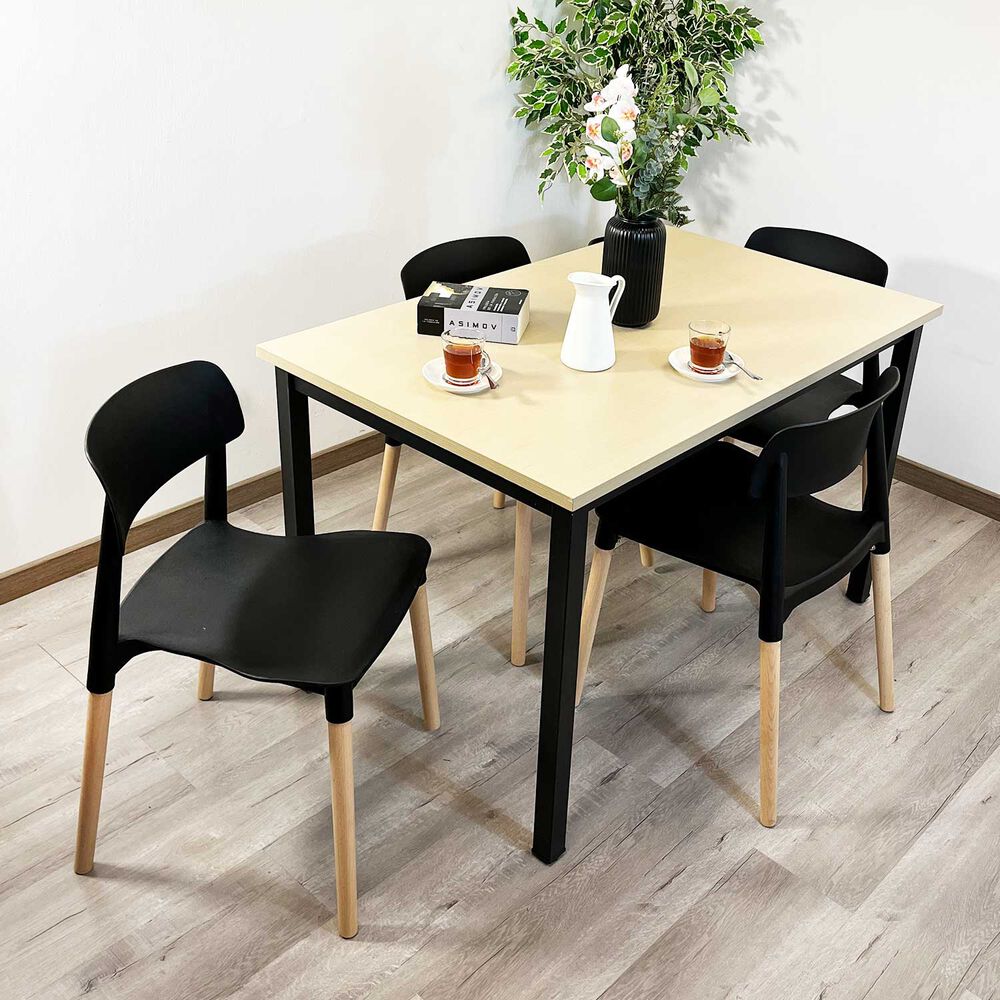 Juego De Comedor New York + 4 Sillas Lisboa Negras image number 1.0