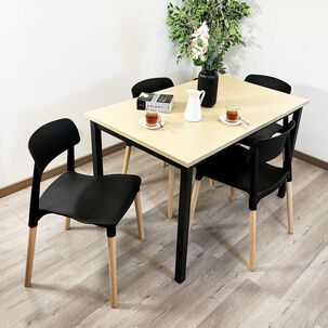 Juego De Comedor New York + 4 Sillas Lisboa Negras Juego De Comedor New York + 4 Sillas Lisboa Negras