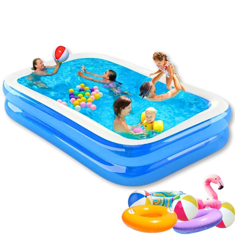 Piscina Inflable Rectangular Familiar 200x120x40 Cm Azul image number 7.0