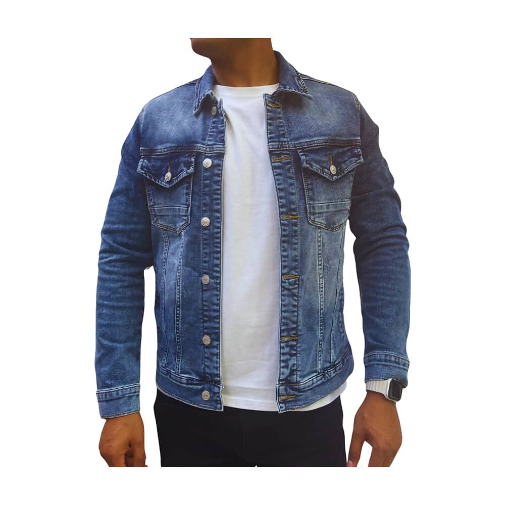 Chaqueta Denim Mezclilla Hombre Desgastada image number 0.0