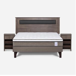 Cama Europea Rosen New Style 6 / 2 Plazas / Base Normal  + Set Maderas Ferrara Gris