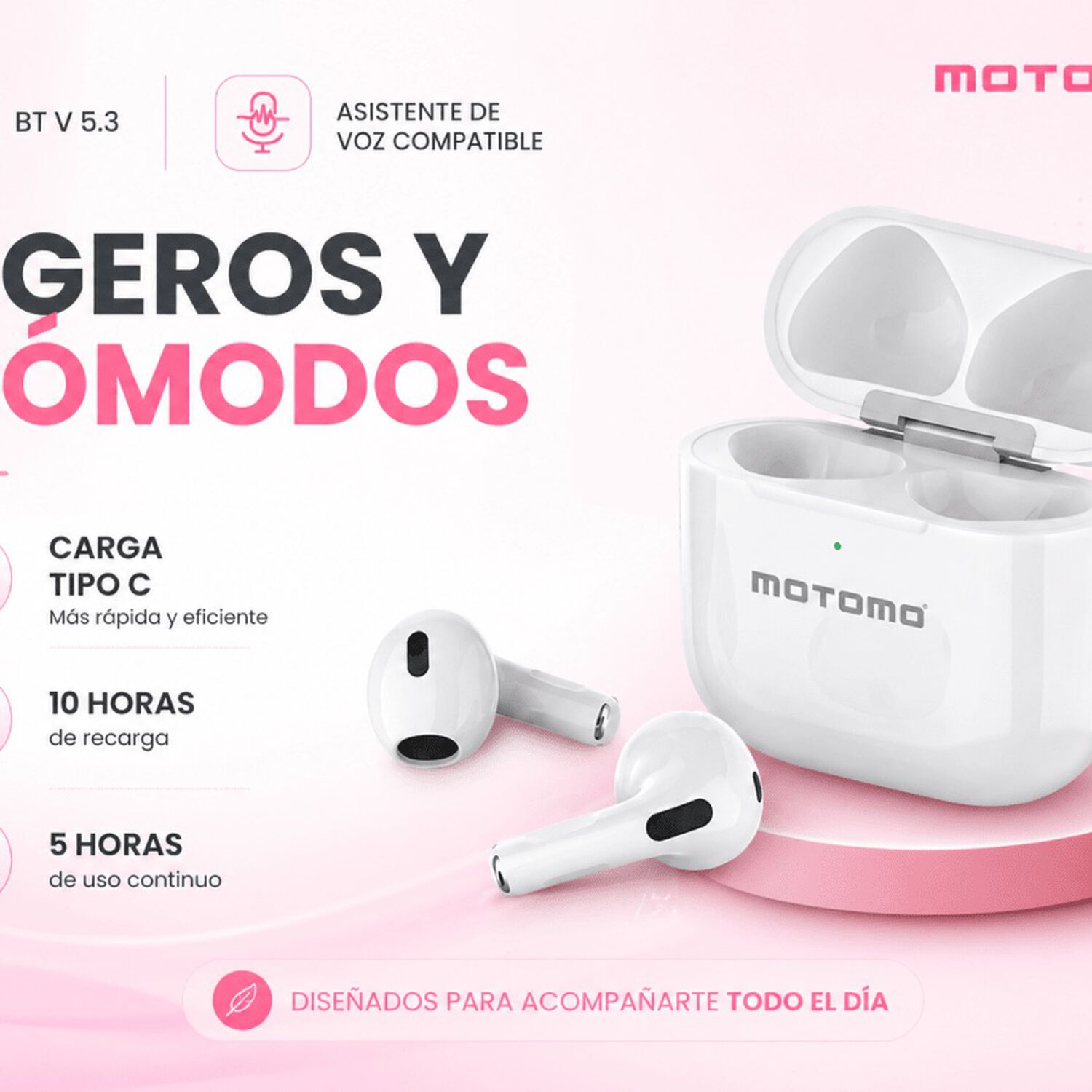 Motomo Mo-g024 Aud&iacute;fonos In-ear Bluetooth V5.3 image number 3.0