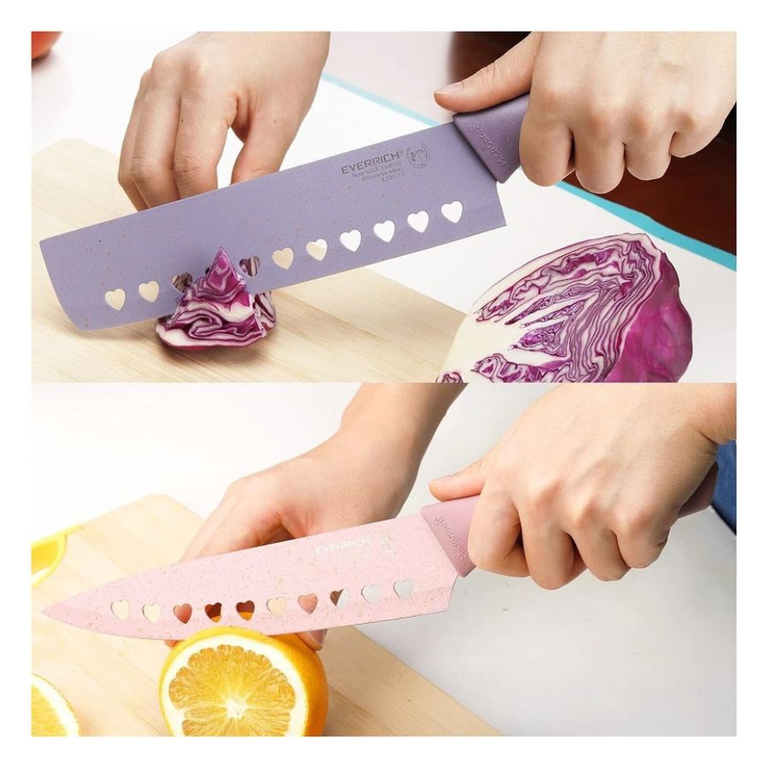 Set Cuchillos Cocina Evdrtverh 8 Piezas Antiadherente Pastel image number 4.0