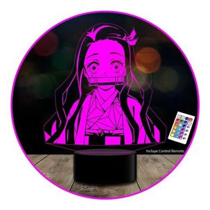 Lampara Ilusión 3d Nezuko Demon Slayer Control Remoto