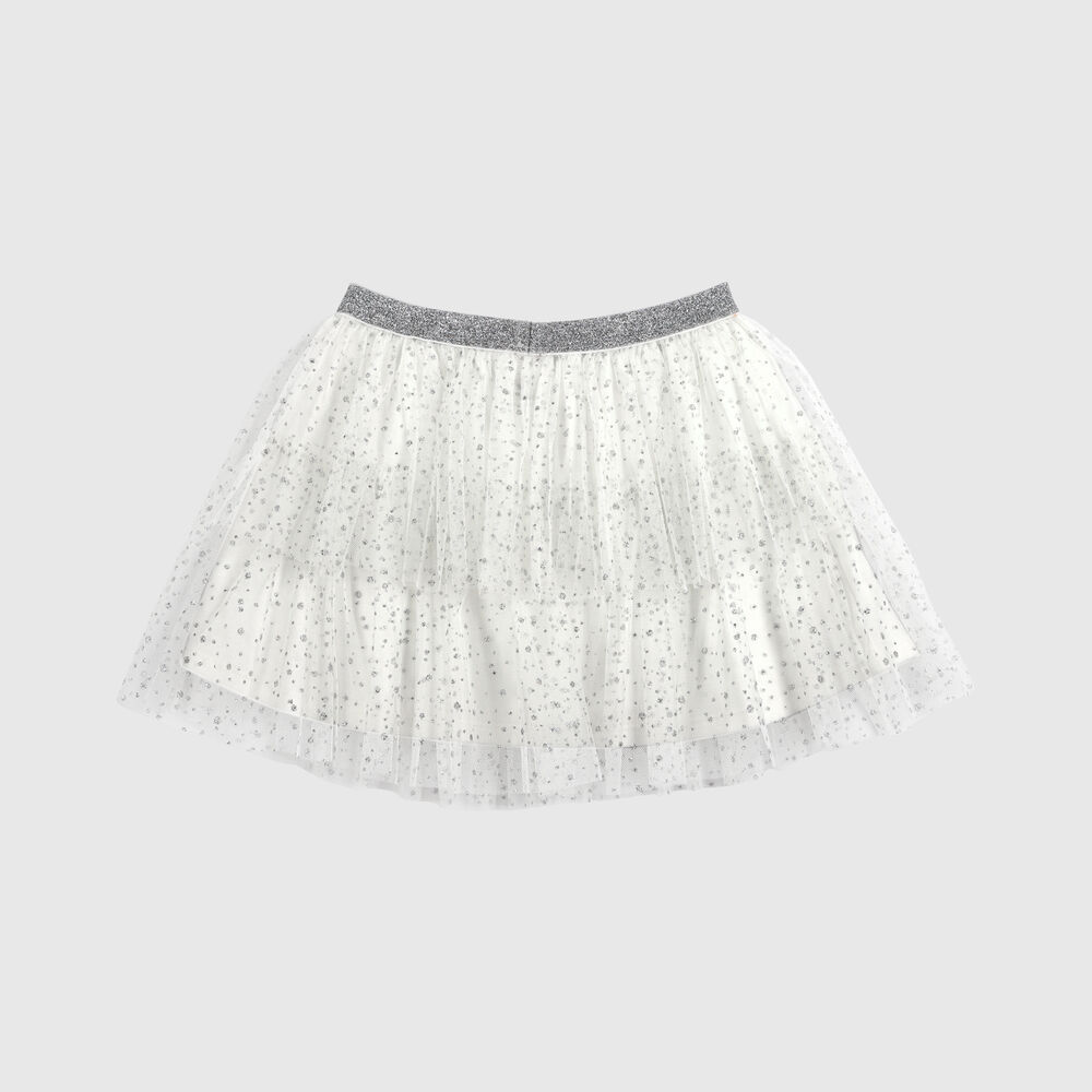 Falda Tutu Blanca Brillos Grises image number 1.0