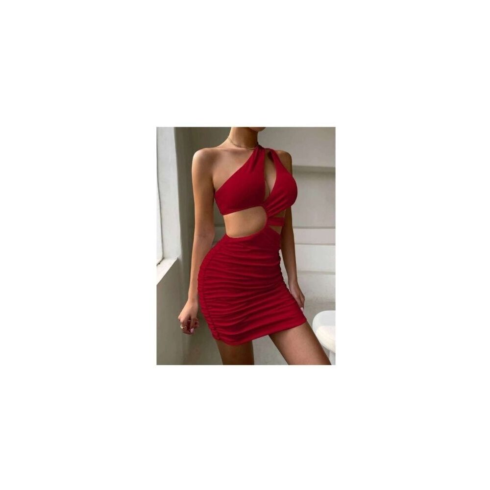 Vestido Hombro Cruzado Escote Lateral Horma Sirena Elegante image number 7.0