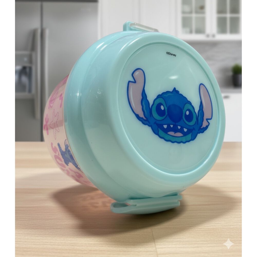 Porta Snack Disney Stitch Infantil Azul 280ml image number 7.0