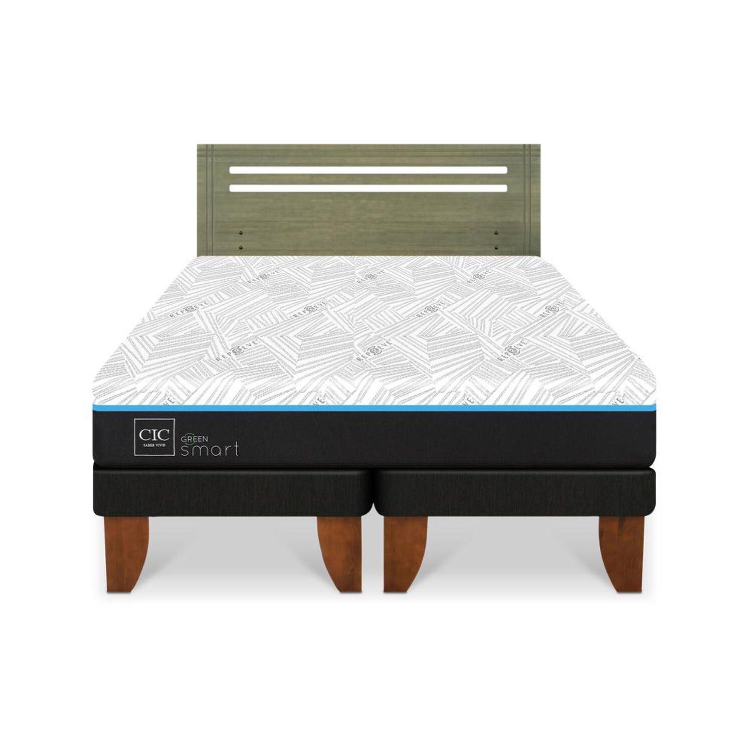Cama Europea Cic Green Infinity / 2 Plazas / Base Dividida + Respaldo image number 0.0