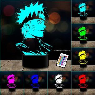 L&aacute;mpara 3d Naruto Uzumakiremoto 16 Color Estoykuku