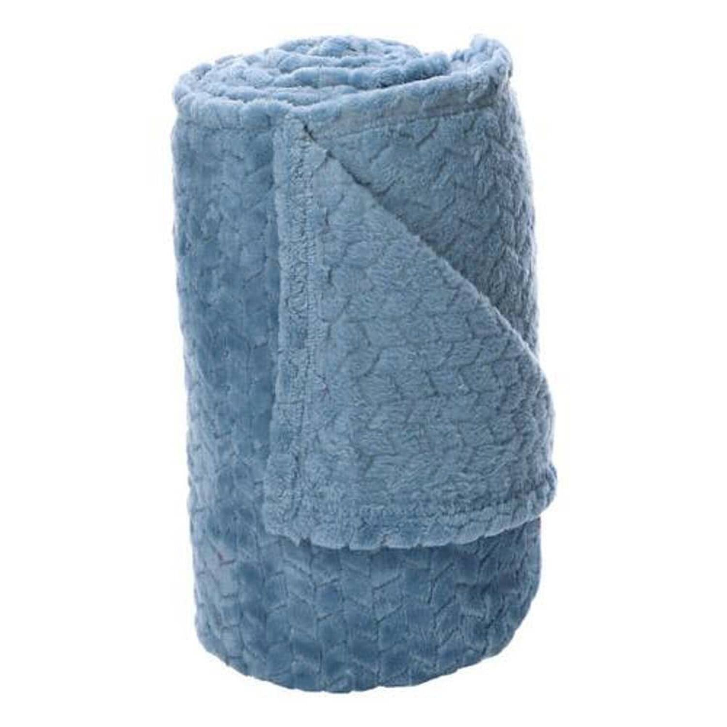 Frazada Andes Jacquard Flannel Azul 1.5 Plaza image number 1.0