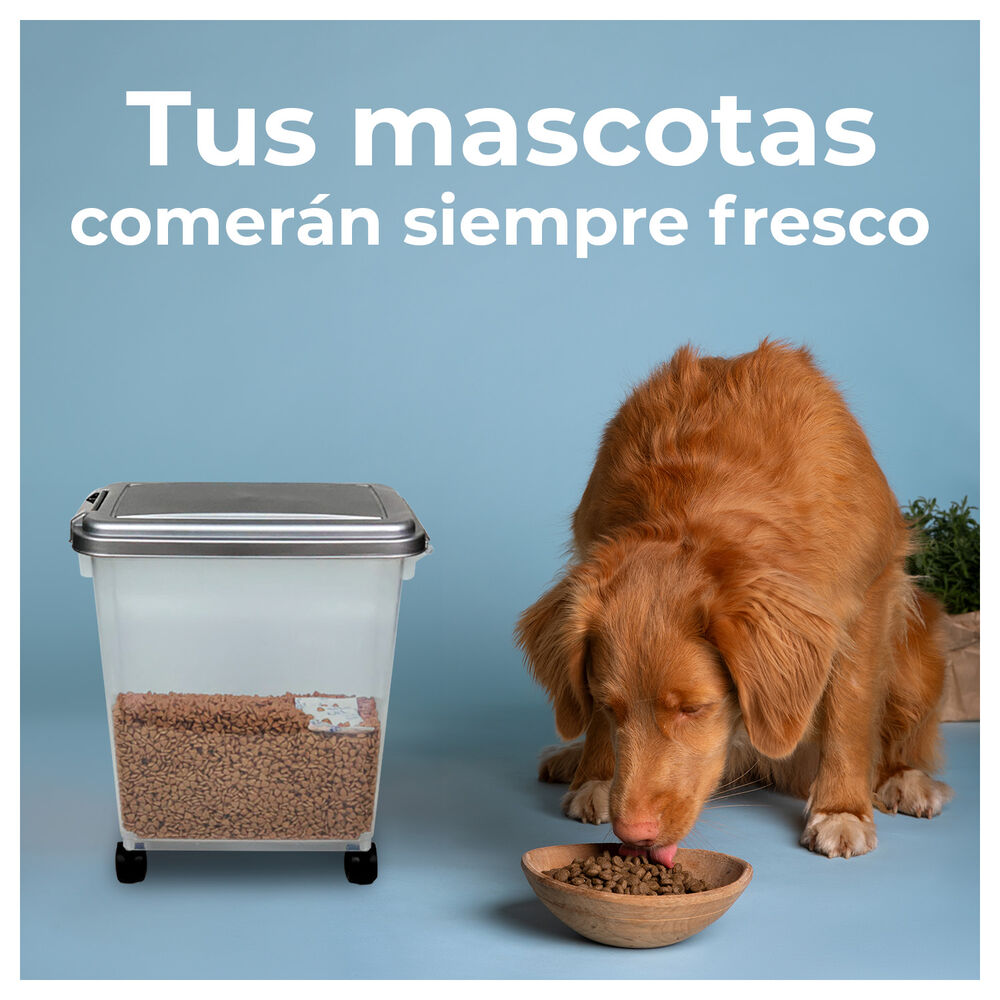 Contenedor Herm&eacute;tico Para Comida De Mascotas Con Ruedas 15 Kg image number 3.0
