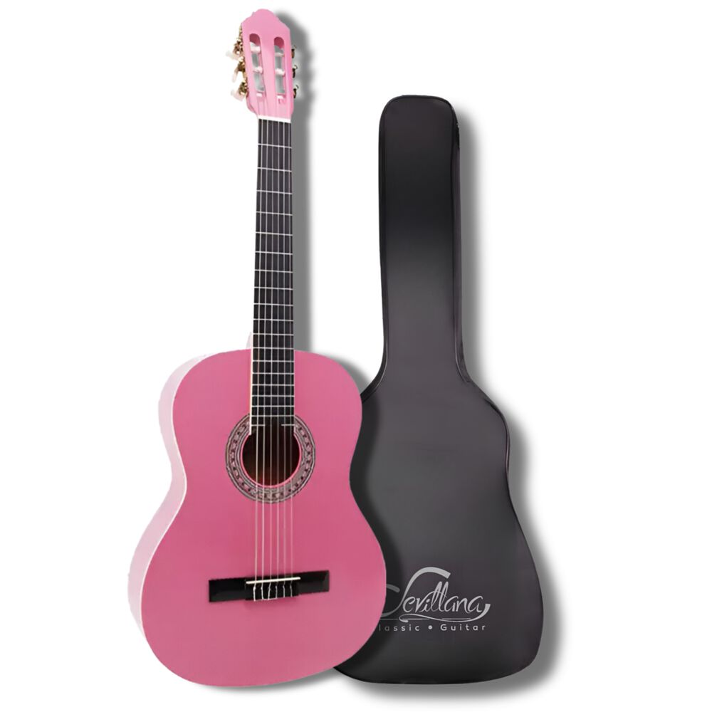 Guitarra Clásica Sevillana Rosada 39 Con Alma Y Funda 8451 image number 0.0