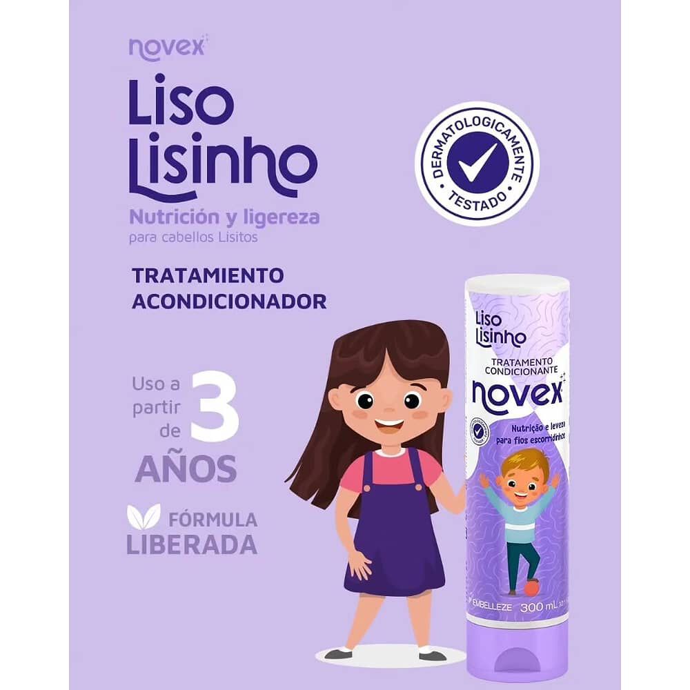 Kt Sh/acond Liso Lisinho 300ml Novex image number 3.0