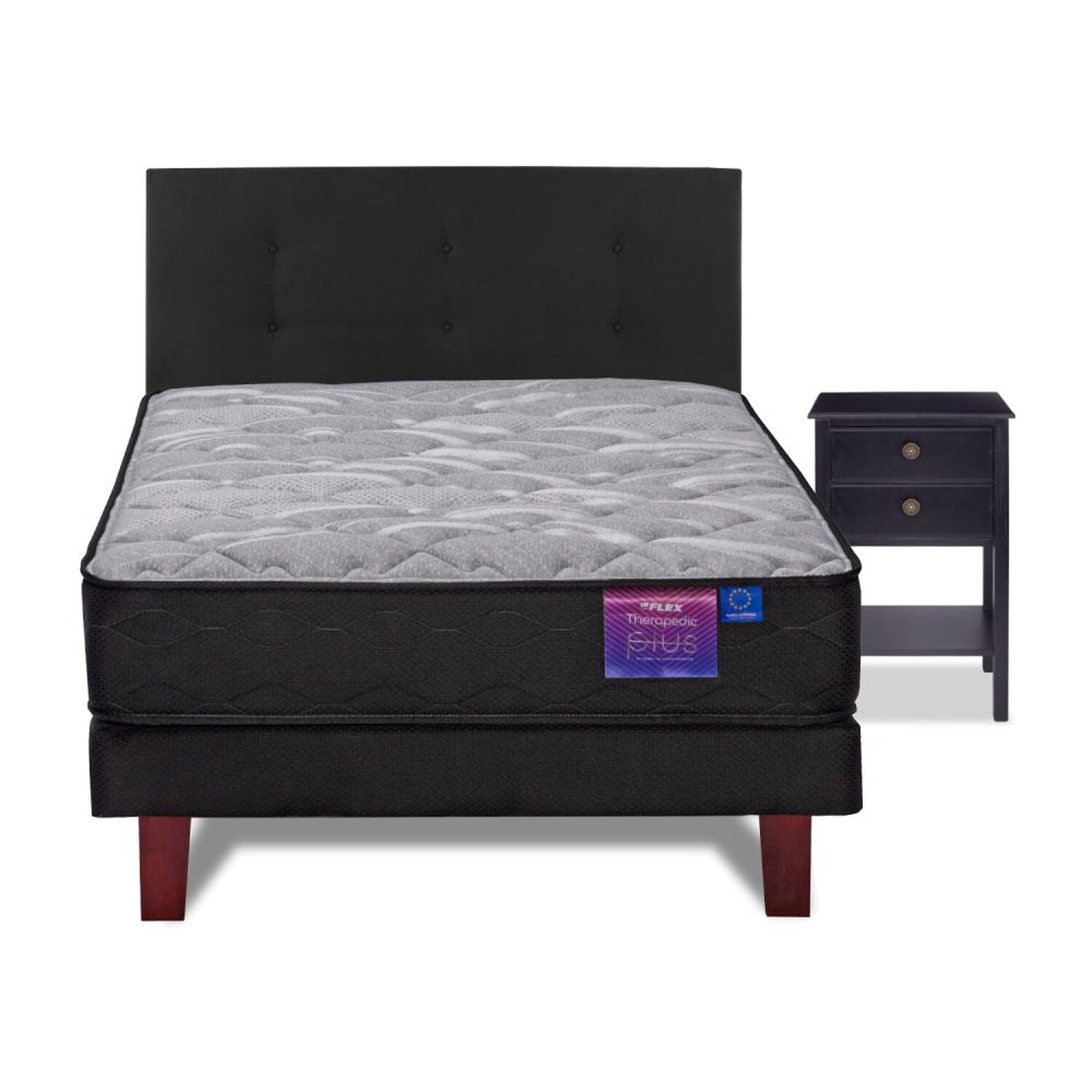Cama Europea Flex Therapedic Plus / 1.5 Plazas / Base Normal + Respaldo image number 1.0