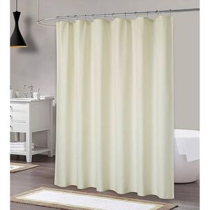 Cortina Ba&ntilde;o Ducha Con Iman Y Forro Color Marfil