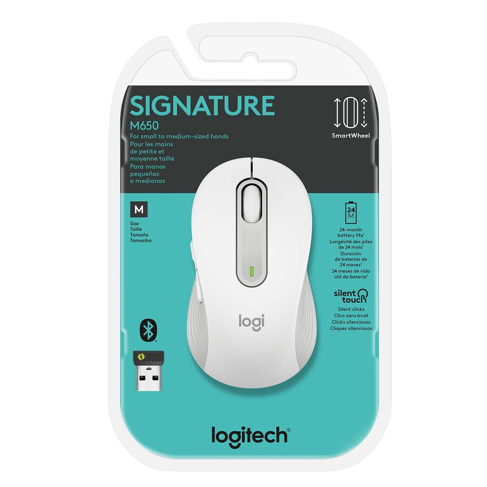 Mouse Inalámbrico Logitech Signature M650 Dongle Usb Blanco image number 5.0