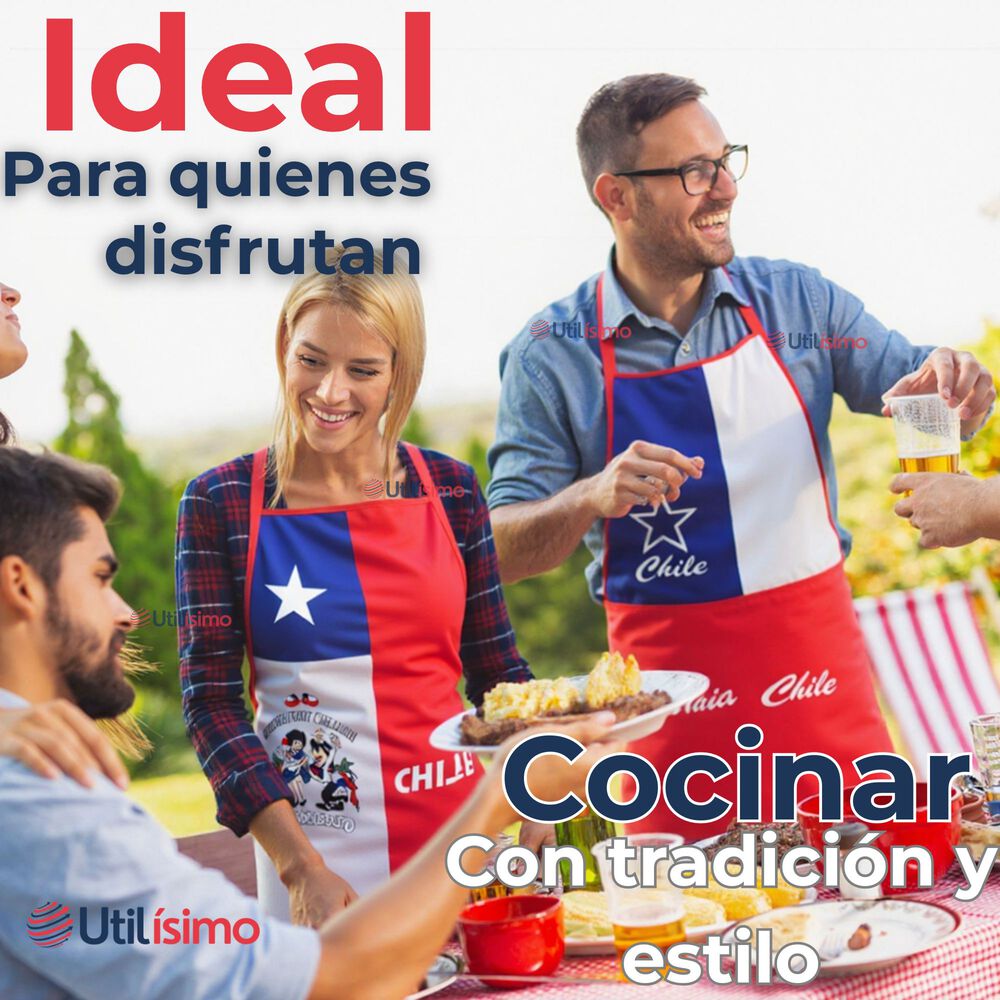 Delantal Cocina Fiestas Patrias Bandera Chilena 60x90cm Surtidos image number 5.0