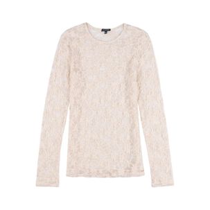 Polera Encaje Manga Larga Cuello V Mujer Kimera