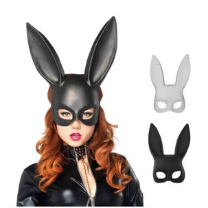 M&aacute;scara Orejas De Conejo Playboy Pareja Blanco+negro Kit 2pz